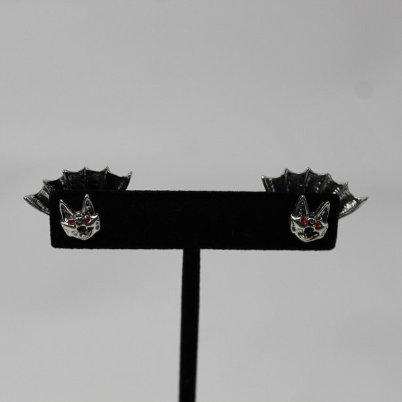 Bat Earrings with Red Eyes!!! - Picture 2 of 4